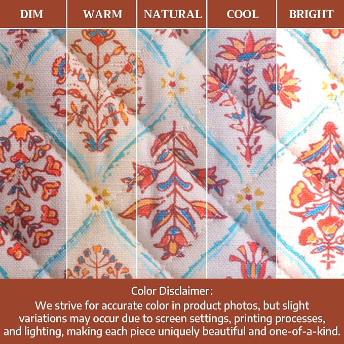 Maison d' Hermine Pot Holders 100% Cotton Potholders (8" x 8", Pack of 1) | Heat Resistant Hot Pads with Loop BBQ Cooking Baking Hotel Kitchen Handling Hot Pans Thanksgiving Christmas - Romane