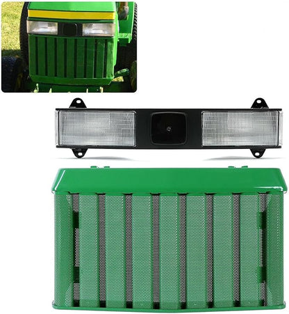 Front Bar Headlight & Hood Grille LVA802641 AM876800 Fit for Lawn Mower 670 770 790, Replacement for John Deere OEM