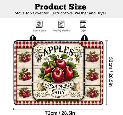 Multi-Design Stove Cover for Glass/Electric Stoves - 3-in-1 Heat-Resistant Protector Mat, Non-Slip Drying Rack 28"x20"
