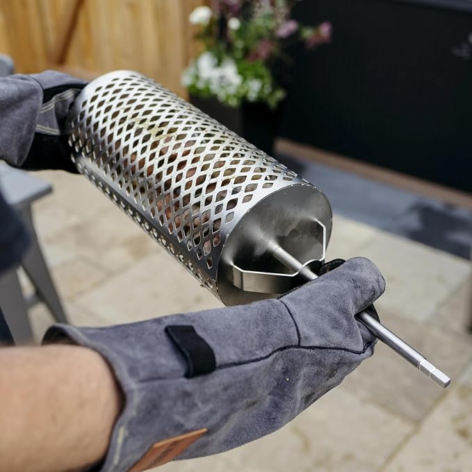 Breeo Rotisserie Tumble Basket - Rotisserie Grill Accessory | For chicken, turkey, BBQ & kabobs, live fire cooking accessories
