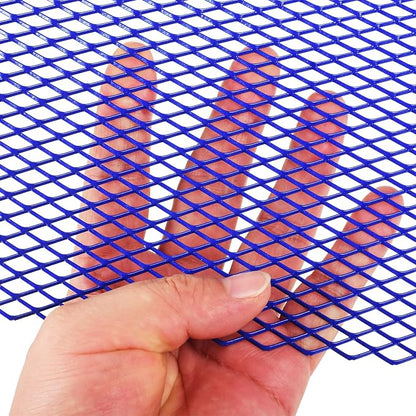 AggAuto Universal 40"x13" Car Grill Mesh 6x12mm Rhombic Hole Blue | Aluminum Alloy Automotive Grille Insert Bumper, One of the Most Multifunctional Shape Grids 100x33cm