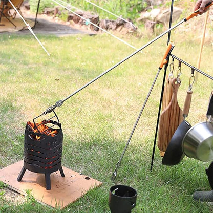 FTH All Stainless Steel Grabber Reacher Pickup Tool Heavy Duty Trash Picker Log BBQ Fireplace pits Snake Tongs