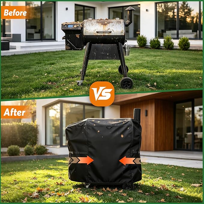 Charcoal Grills Cover for Z Grills 7002C2E Pellet Grill, Waterproof Outdoor Grill Cover BBQ Grill Cover Barbeque Grill Cover (Cover Only) - 48" L×26" W×48" H, Black