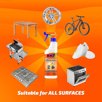 KH-7 Super Degreaser Multipurpose Cleaning Spray: The Heavy Duty All Purpose Cleaner for Your Home, Kitchen, Garage, Car & Laundry | Total Cleaner & Powerful Grease Remover, 26 oz (3 Pack)