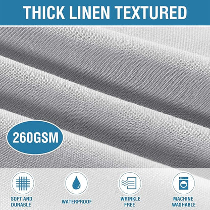 H.VERSAILTEX Linen Textured Table Cloths 60 x 84 Inch Premium Solid Tablecloth Spill-Proof Waterproof Table Cover for Dining Buffet Feature Extra Soft and Thick Fabric Wrinkle Free, Grey