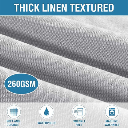 H.VERSAILTEX Linen Textured Table Cloths 60 x 60 Inch Premium Solid Tablecloth Spill-Proof Waterproof Table Cover for Dining Buffet Feature Extra Soft and Thick Fabric Wrinkle Free, Grey