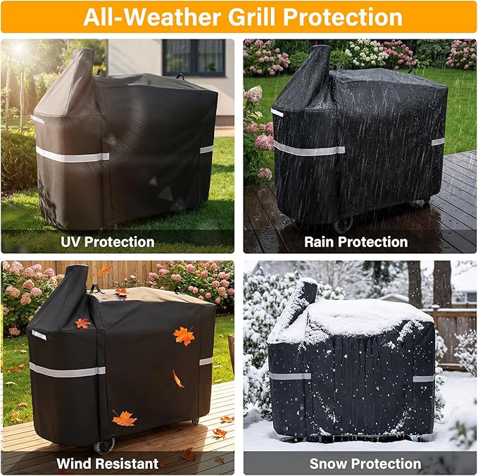 Hisencn Grill Cover for Pit Boss Austin XL, 600D Heavy Duty Pellet Smoker BBQ Cover for Pit Boss 1000 Series, 1000D3, 1000S, 1000SC, Rancher XL, 1100 Pro, 1150, Z Grill 1000 – UV & Fade Resistant