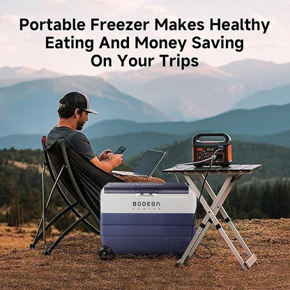 BODEGACOOLER 12 Volt Portable Refrigerator,64 Quart Car Fridge Dual Zone -4℉-68℉,60L Car Freezer APP Control,Electric Compressor Cooler 12/24V DC and 100-240V AC for RV,Camping,Travel,Truck,Vehicles