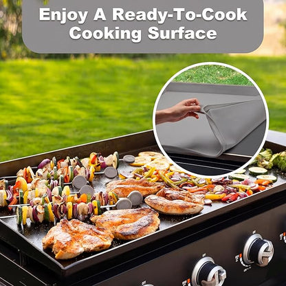NancyL 36 Inch Silicone Griddle Cover for Blackstone, Full-Wrap 36" Griddle Mat Protective Grill for Blackstone Protector Accessories Kit (Gray)
