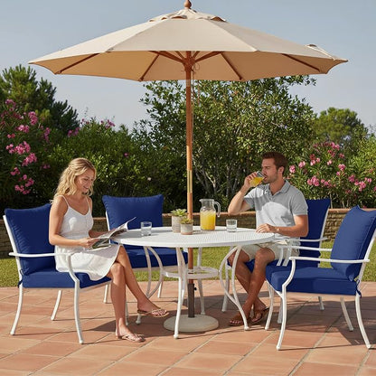 Summsun Outdoor Cushions for Patio Furniture, 24 x 24 Inch, Navy | Backrest & Deep Seat Cushion, Water Resistant, Removable Cover, Replacement Cushions Pad for Patio Furniture, Garden
