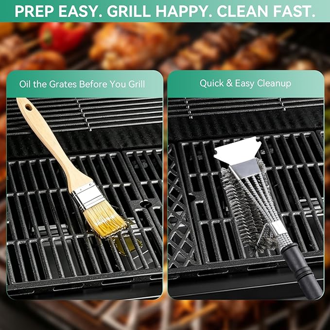 DGH450CRP Grill Grates Heat Plates Grill Replacement Parts for Dyna-Glo 4 Burner DGH451CRP DGH450CRN, 70-01-911 Cast Iron Cooking Grates, 70-02-411, 70-02-412 Heat Tents, Grill Parts Kit for Dynaglo