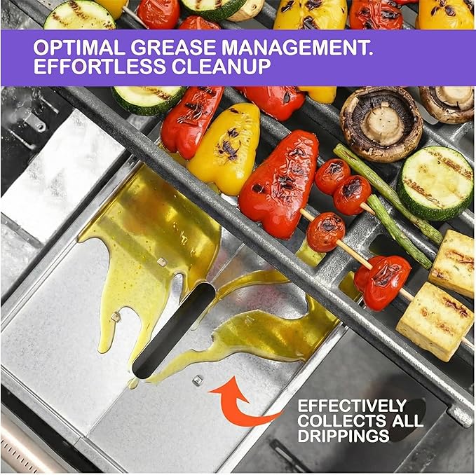 Replacement Grease Tray Set for Charbroil Performance 2 & 3 Burner Gas Grills, Adjustable 12"–18" Drip Pan Compatible with Nexgrill, Weber, Napoleon, Dyna Glo, Kenmore, Backyard Grill, BHG & More