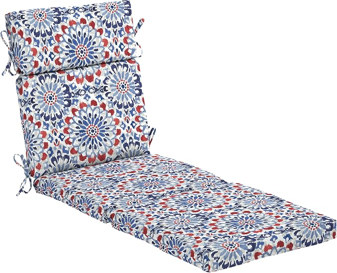 Arden Outdoor Chaise Cushion, 22 x 77, Rain-Proof, Fade Resistant Clark Blue | Lounge Cushion, Rain-Proof, Fade Resistant, Mold and Mildew Resistant