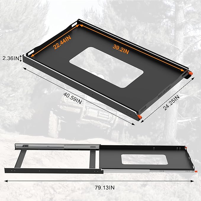 ALL-TOP Fridge Slide (Inner 39.2 x 22.4in) Vehicle Refrigerator Freezer Slider with 4 Buckle Straps, Universal Fit, Max 287 LBS, 3rd Gen