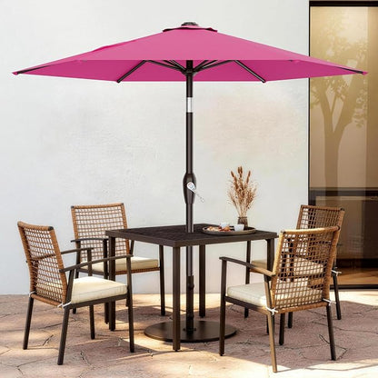 AreShark 7.5FT Patio Umbrella Table Market Umbrella w/Tilt and Crank, Heavy-Duty Outdoor Umbrellas for Pool, Deck, Garden and Backyard, Rose Pink