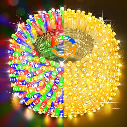 403FT 1000 LED Christmas Lights Outdoor, Color Changing String Lights with 11 Modes and Timer Memory Function for Xmas Tree Wedding Party Holiday Decor (Warm White to Multicolor)