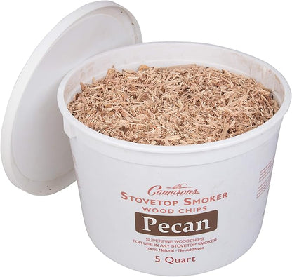 Camerons All Natural Extra Fine Pecan BBQ Wood Chips for Smokers (5 Quart, 4.731L) - Kiln Dried Wood Sawdust Shavings for Cocktail Smoking Guns, Stovetop Smokers, Smoke Boxes - Barbecue Grilling Gifts