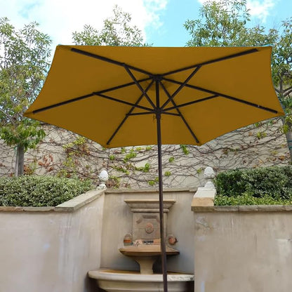 Formosa Covers 9ft 6 Ribs Market Patio Umbrella Replacement Canopy - Top Canvas - Olefin UV Protective and Water Resistant Umbrella Fabric - Premium Quality Replacement Canopy Cover ONLY (Yellow)
