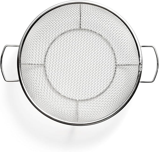 Outset Mesh Grill Roasting Basket With Handles, Stainless Steel, Shallow, 12" x 15" x 3"