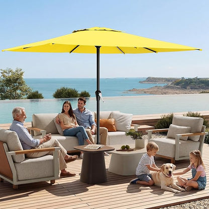 AreShark 8' x 10' Rectangle Patio Umbrellas for Outdoor, Outdoor Table Umbrella, Large Outdoor Patio Umbrellas with 8 Sturdy Ribs for Pool, Garden, Market (Yellow)