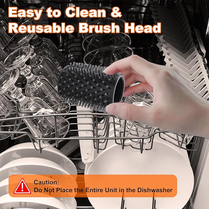 2-in-1 Upgraded Electric Grill Brush and Polisher – 1000 RPM High-Torque Motor, 2600mAh Battery, LED Light – Bristle-Free BBQ Cleaner for Gas, Charcoal & Pellet Grills (Black)