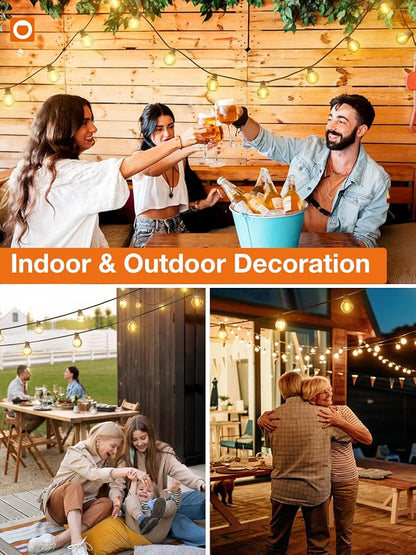 addlon 100FT Outdoor String Lights 54 G40 LED Bulbs Dimmable Waterproof | Shatterproof Globe Bulbs Dimmable, Hanging Patio Lighting for Outside Backyard Garden Deck Balcony Porch Cafe Bistro Pergola