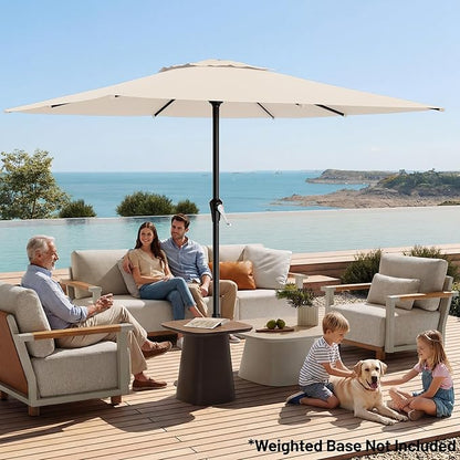 AreShark 8' x 10' Rectangle Patio Umbrellas for Outdoor, Outdoor Table Umbrella, Large Outdoor Patio Umbrellas with 8 Sturdy Ribs for Pool, Garden, Market (Cream-White)