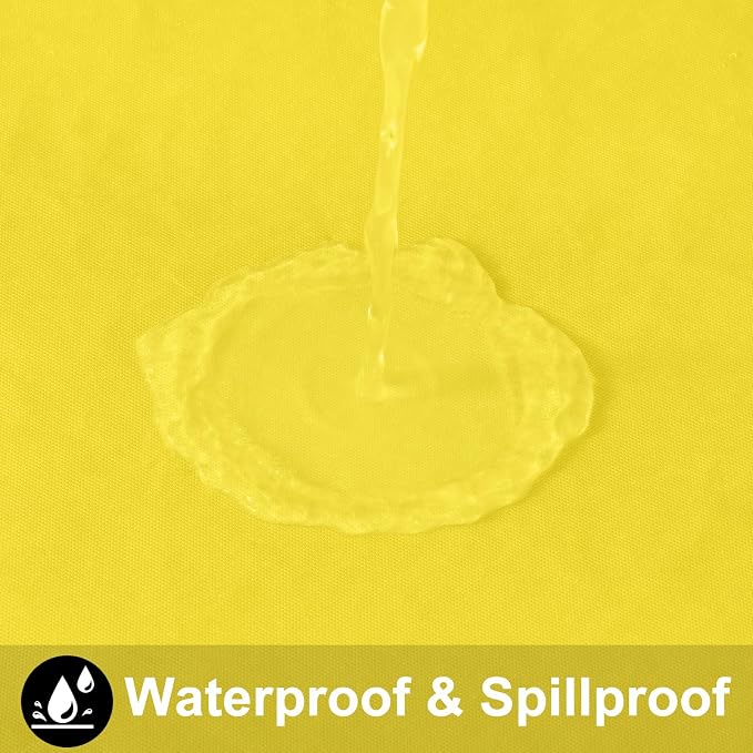 Smiry Rectangle Table Cloth 60x102 Inch, Waterproof Wipeable Vinyl Tablecloths Protector, Oil Spill Proof Plastic Table Cover for Dining, Picnic, Camping, Outdoor, Yellow