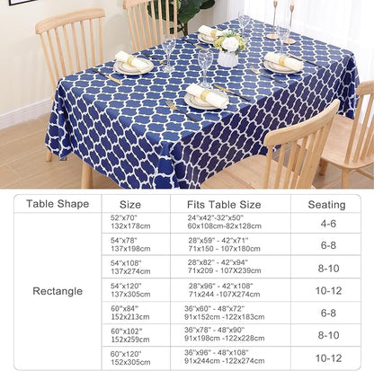 Smiry Square Table Cloth, Waterproof Vinyl Tablecloth with Flannel Backing for Square Tables, Wipeable Spillproof Plastic Tablecloths for Dining, Camping, Indoor and Outdoor (70"x70", Navy)