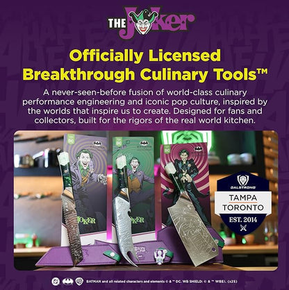 Dalstrong Ulu Knife - 7 inch Chef Knife - THE JOKER™ Edition Official License - 5 Layer 9CR18MOV Stainless Steel - Uniquely Cast Resin Handle - Collection Item - w/Sheath