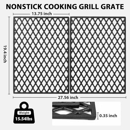 Utheer Cast Iron Grill Grate for Pit Boss 820 850 Series Grill, Pit Boss 820 Series Wood Pellet Grills, Fit Pro Series II 850 Wood Pellet Grill, Pit Boss Grill Replacement Parts, 2 Pack