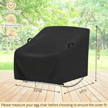 Waterproof Patio Chair Covers,Heavy Duty 2 Pack Patio Furniture Cover for Outdoor Swivel/Rocking Chairs,Outdoor Seat-Cover with Reinforced Waterproof Strip,(33"W x 35"D x 38.5"H,2-Pcs)
