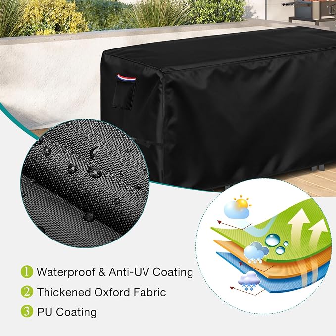 TheElves Patio Table Cover 76"Lx29"Wx36"H for Domi Outdoor Bar Table | Waterproof Dustproof Weather Protection Outdoor Table Cover for Prep Table, Side Table, Grill Cart, Bar Cabinet, Dining Table