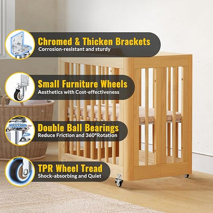 HOLKIE 2 Inch Side Mount Casters Set of 4 Supporting Up to 250 LBS Heavy Duty Furniture Wheels with Thickened L-Shaped Mounting Plate Ideal for Coffe Tables、Plant Stands、Cribs（2 with Brakes）