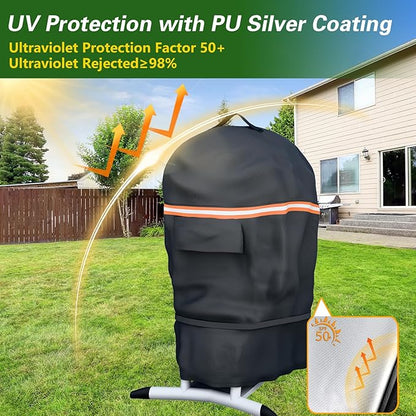 EVRBUL Electric Grill Cover Compatible with Char-Broil Patio Bistro, Waterproof Heavy Duty 420D Electric Grill Cover, Small BBQ Cover with Air Vent Windproof Straps 26" L x 24" W x 38" H