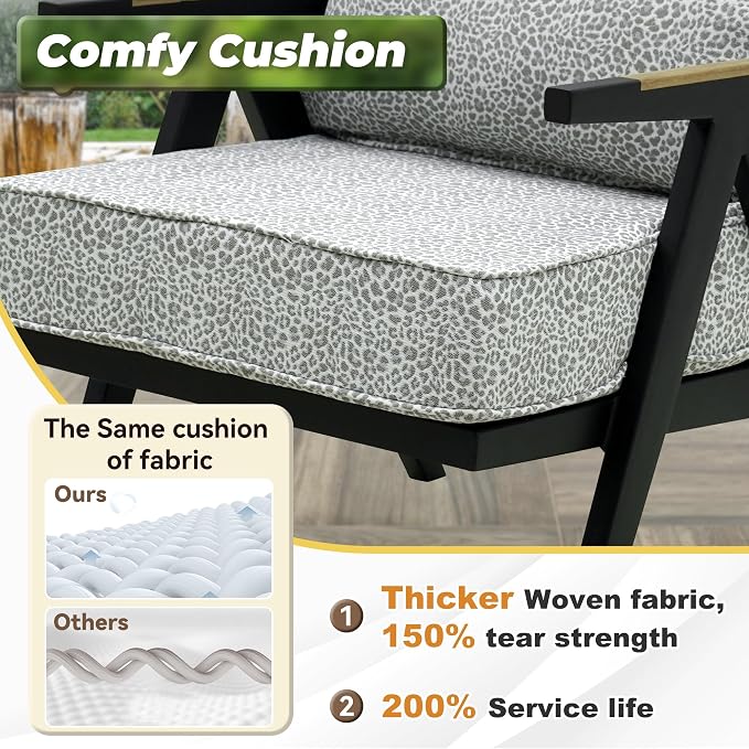 Deep Seat Patio Cushions Set 24 x 24 Inch,Olefin Fabric Outdoor Seat Cushion,Patio Furniture Cushions with Removable Cover,Rain-Proof and Fade Resistant Deep Seat Bottom & Back Cushion,1set