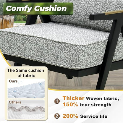 Deep Seat Patio Cushions Set 24 x 24 Inch,Olefin Fabric Outdoor Seat Cushion,Patio Furniture Cushions with Removable Cover,Rain-Proof and Fade Resistant Deep Seat Bottom & Back Cushion,1set