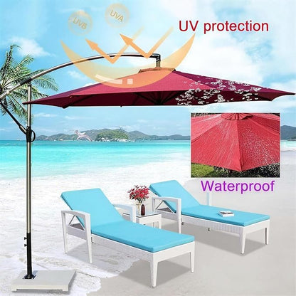 11FT Cantilever Patio Umbrella Replacement Canopy, 8 Ribs 64"-66", Upgraded 600D 220GSM Heavy-Duty Fabric, Waterproof & UV Resistant (Canopy Only)