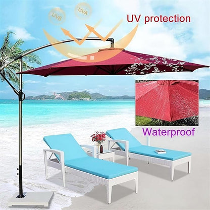11FT Cantilever Patio Umbrella Replacement Canopy, 8 Ribs 64"-66", Upgraded 600D 220GSM Heavy-Duty Fabric, Waterproof & UV Resistant (Canopy Only)