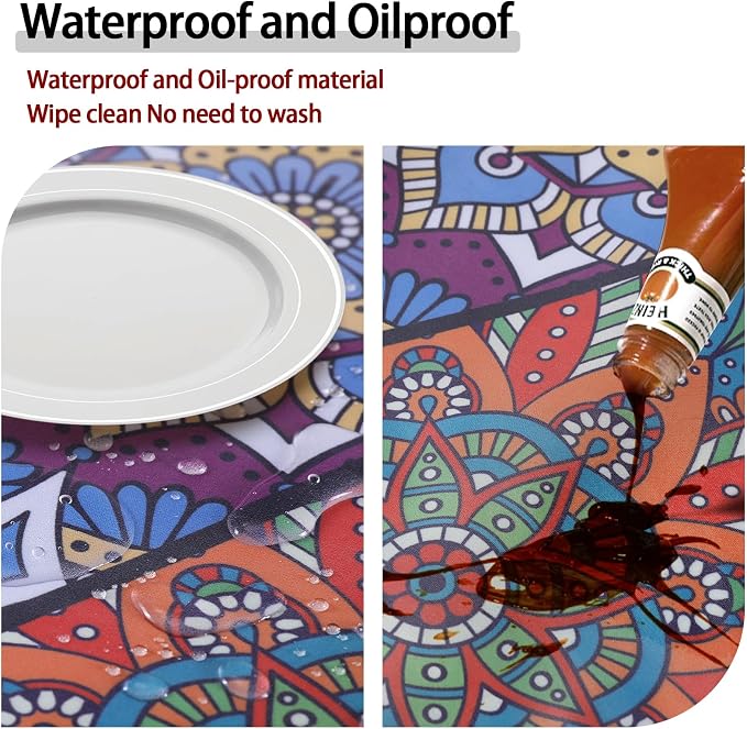 opstellen Fitted Round Tablecloth for 45-54" Tables Manteles Para Mesas Redondas Home Improvement Must Haves Summer Travel Camping RV Trailer Roadtrip Necessities Party Decorations for Adults Toddlers