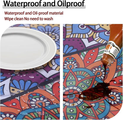 opstellen Fitted Round Tablecloth for 45-54" Tables Manteles Para Mesas Redondas Home Improvement Must Haves Summer Travel Camping RV Trailer Roadtrip Necessities Party Decorations for Adults Toddlers