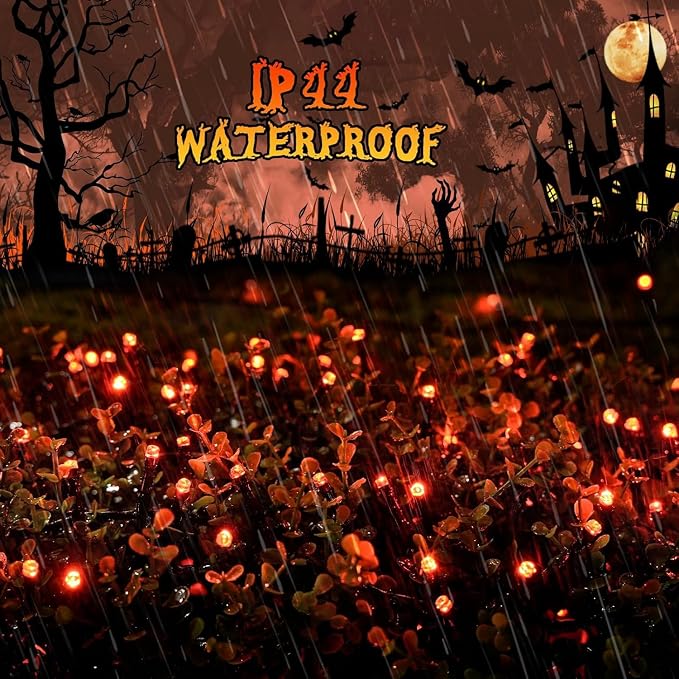 JMEXSUSS 250 LED Orange String Lights, 91.5ft Halloween Lights Plug in | Connectable Fall Light, 8 Modes, Waterproof, Indoor/Outdoor, for Yard Patio Porch Rail Halloween Fall Christmas Holiday Decor