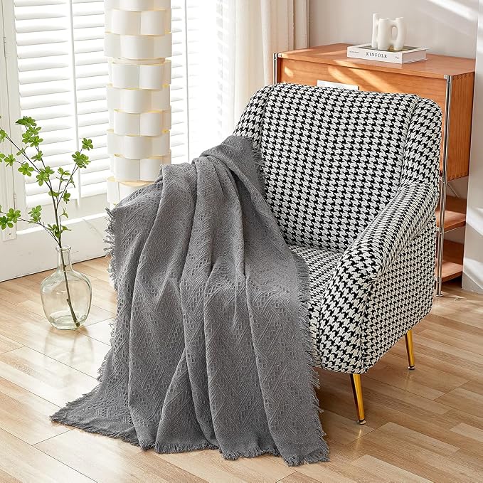 AIVIA Chair Single Seat Cover Sheet Blanket Tablecloth, Throw Cushion Covers for Chairs, 1 Cushion Furniture Decor Slipcovers Protector for Dogs Cats Table Cloth Fabric Dark Gray