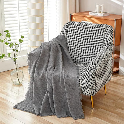 AIVIA Chair Single Seat Cover Sheet Blanket Tablecloth, Throw Cushion Covers for Chairs, 1 Cushion Furniture Decor Slipcovers Protector for Dogs Cats Table Cloth Fabric Dark Gray
