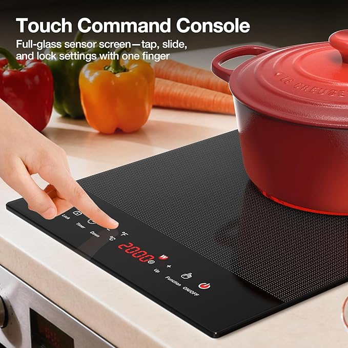 Electric Cooktop, ANHANE 1800W Portable Stove Top, 12" Infrared Single Burner Hot Plate for Cooking, Countertop Ceramic Radiant Cooker with Timer & Child Lock, All Cookware Compatible for RV/Dorm