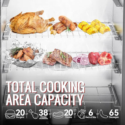 Royal Gourmet SE2805 28-Inch Analog Electric Smoker with 3 Cooking Grates, Outdoor Smoker with Adjustable Temperature Control & 454 Sq. In. Cooking Area for Outdoor Backyard BBQ, Black