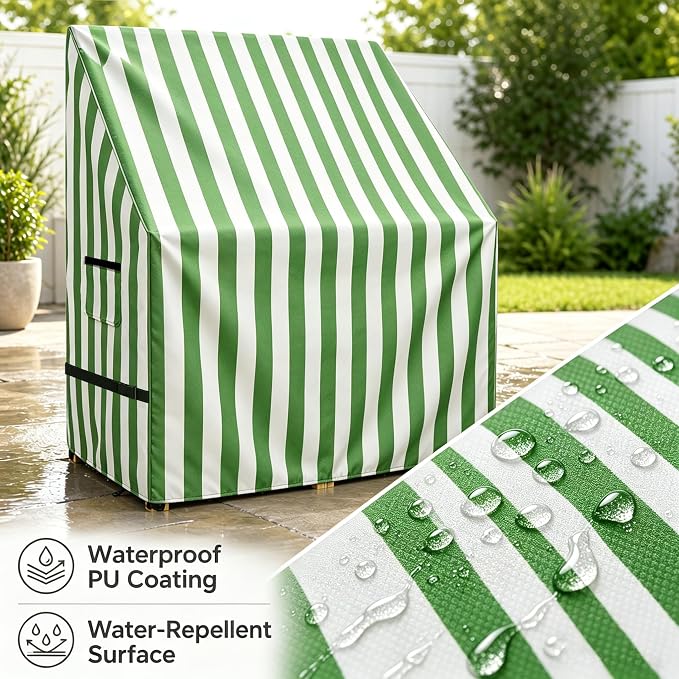 Kids Outdoor Mud Kitchen Cover, Heavy Duty Waterproof & Anti-UV Dustproof Outdoor Wooden Play Kitchen Covers, 31.5" W x 15.7" D x 35.4" H, Cover Only(Green)