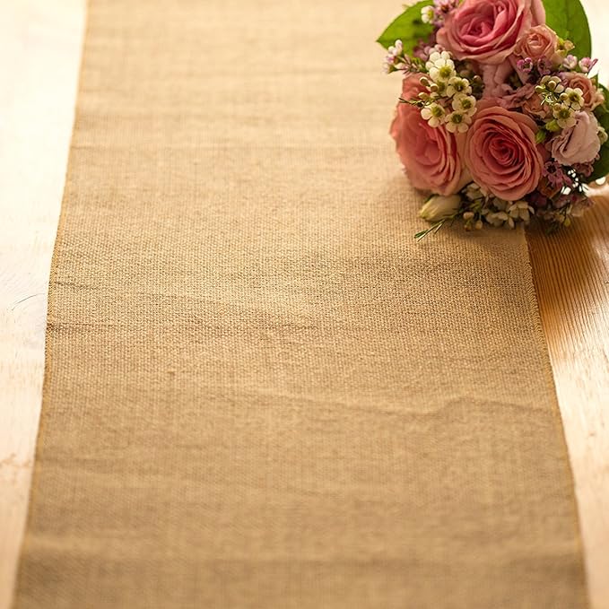 AK-Trading 100% Natural Chic Rustic Burlap Jute Runners - Made in USA - Ships Fast & Free 14" Wide x 72" Long