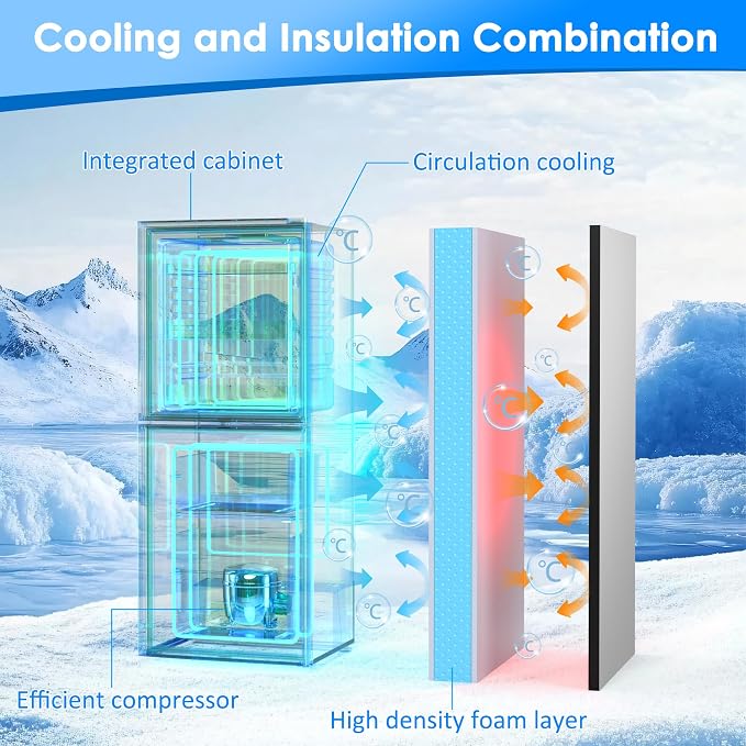 Compact Refrigerator with Freezer, 4.5 Cu. Ft. 2-Door Dorm Fridge, Silver | Compact Refrigerator 7-Level Adjustable Thermostat, Small Refrigerator with Freezer for Home, RV, Apartment, Office