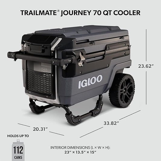 Igloo Trailmate Journey 70Qt Wheeled Cooler | Insulated Hard Shell Ice Chest